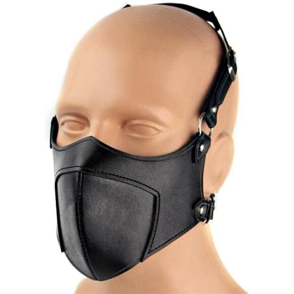 Sexy Steampunk Half-Face Halloween Cosplay PU Leather Mask Adjustable Motorcycle - Picture 5 of 6